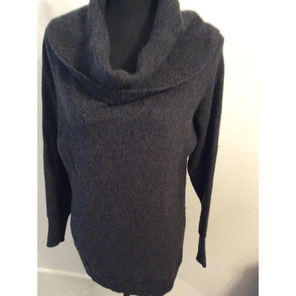 Halogen Cashmere Small S Sweater Soft Black Cowl Neck